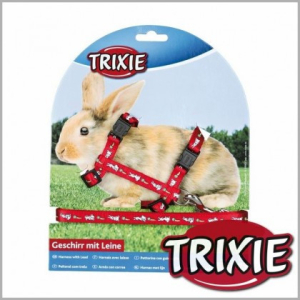 Trixie TX-6263 Шлейка с поводком для кролика с морковками нейлон