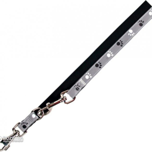 Повідець Trixie 12215 Silver Reflect M-L 2 м 20 мм Чорно-сірий