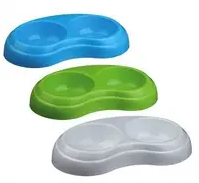 Trixie 24967 миска пластикова подвійна для котів 2х0,2л/10см