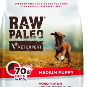 Сухий корм для щенят Vet Expert Raw Paleo Puppy Medium Beef з яловичиною, 280 г