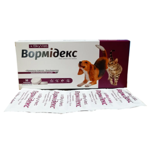 Вормідекс антигельмінтний засіб для собак та котів (10 таблеток), SkyVet