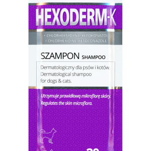 Гексодерм-К (Xexoderm-K) Шампунь для собак і котів з хлоргикседином і кетоконозолом 20 мл  Eurowet Польща