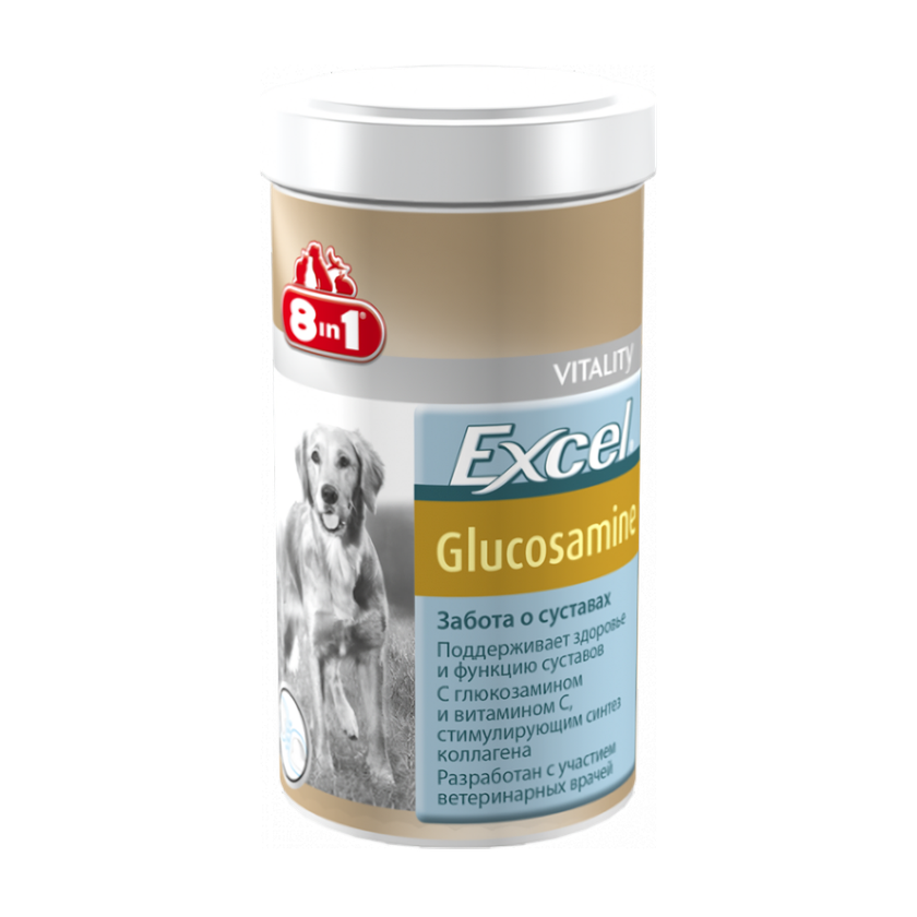 Хондропротектор 8in1 Excel Glucosamine для собак таблетки 110 шт