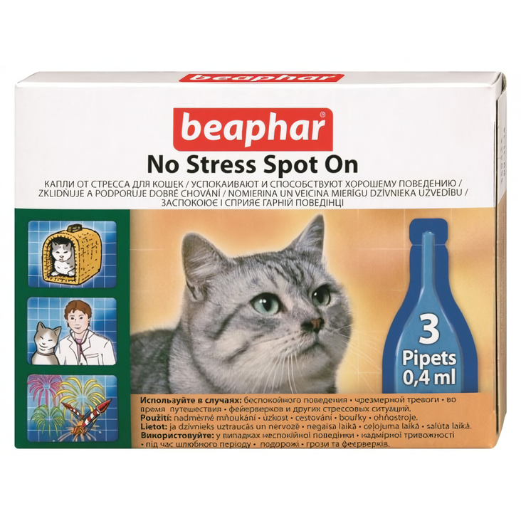 Краплі антистрес для котів (no stress spot on) 3 піпетки