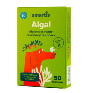 Смачні таблетки Smartis Algal зі спіруліною для собак (50 таблеток)