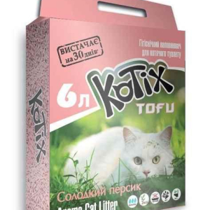 Наповнювач для котячого туалету Kotix Тофу Honey Peach Соєвий грудкувальний 2.55 кг (6 л)