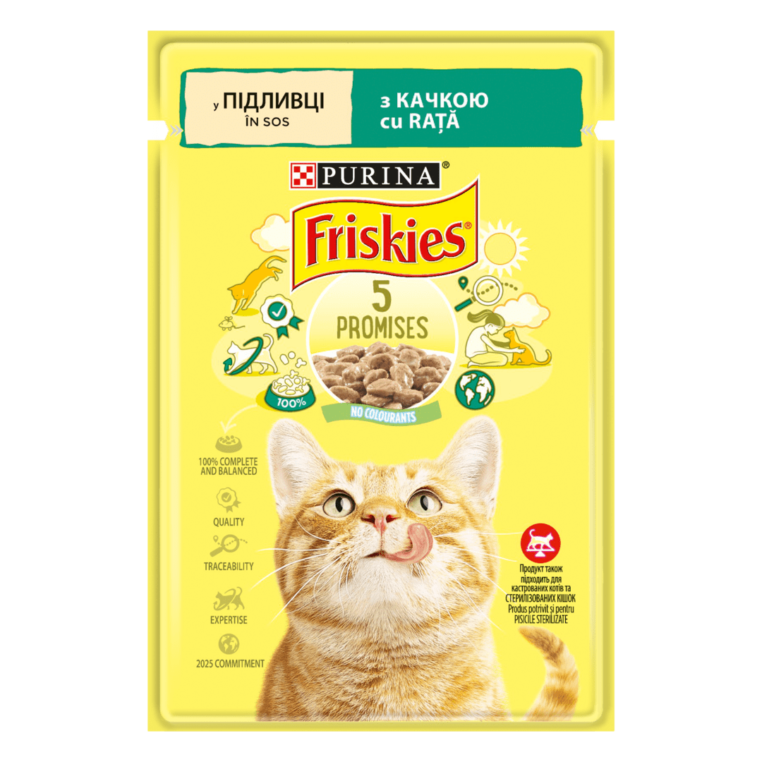 Корм для котів Friskies (Фрискис) в підливі з качкою 85 г