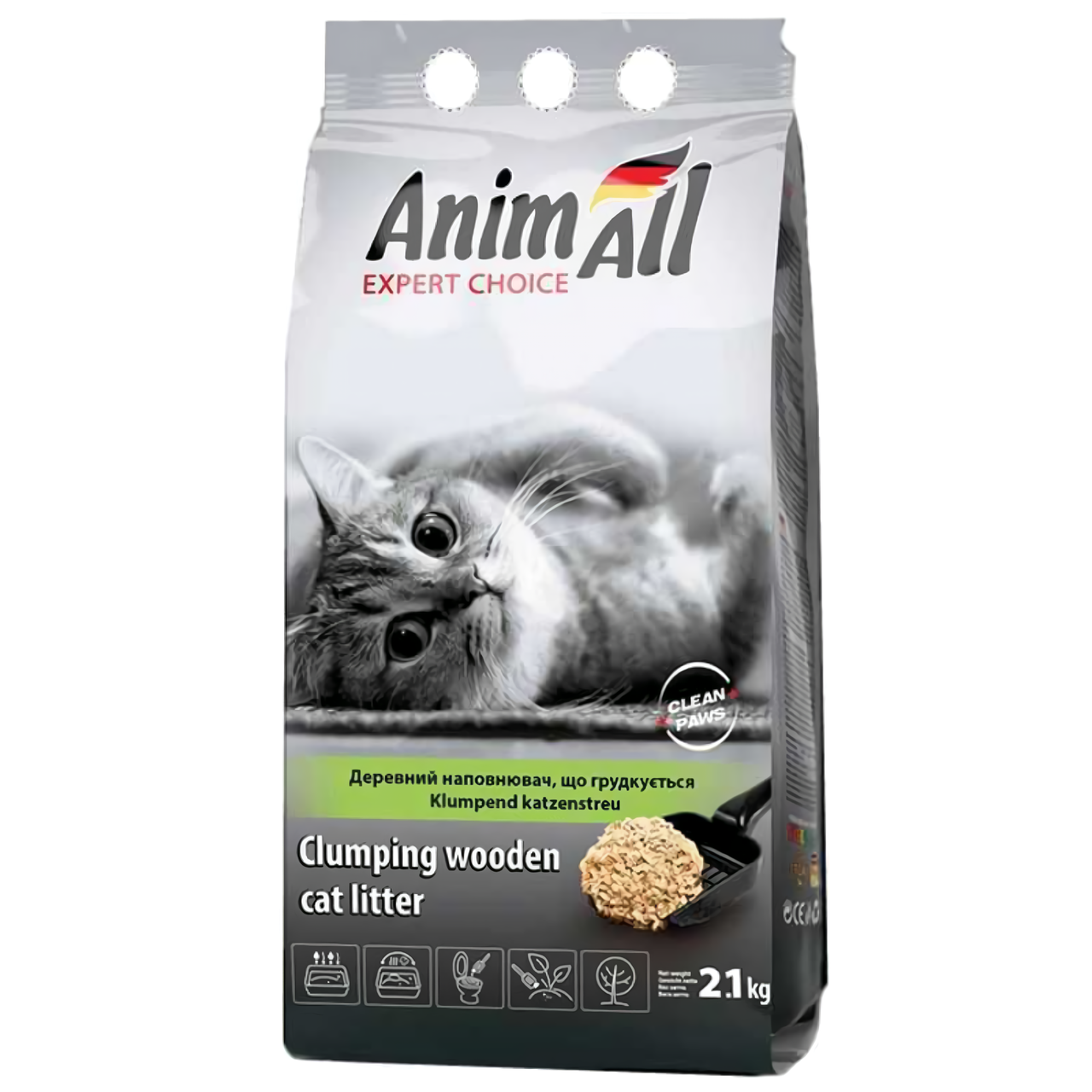 Наповнювач AnimAll деревний комкующийся для котів 2,1 кг