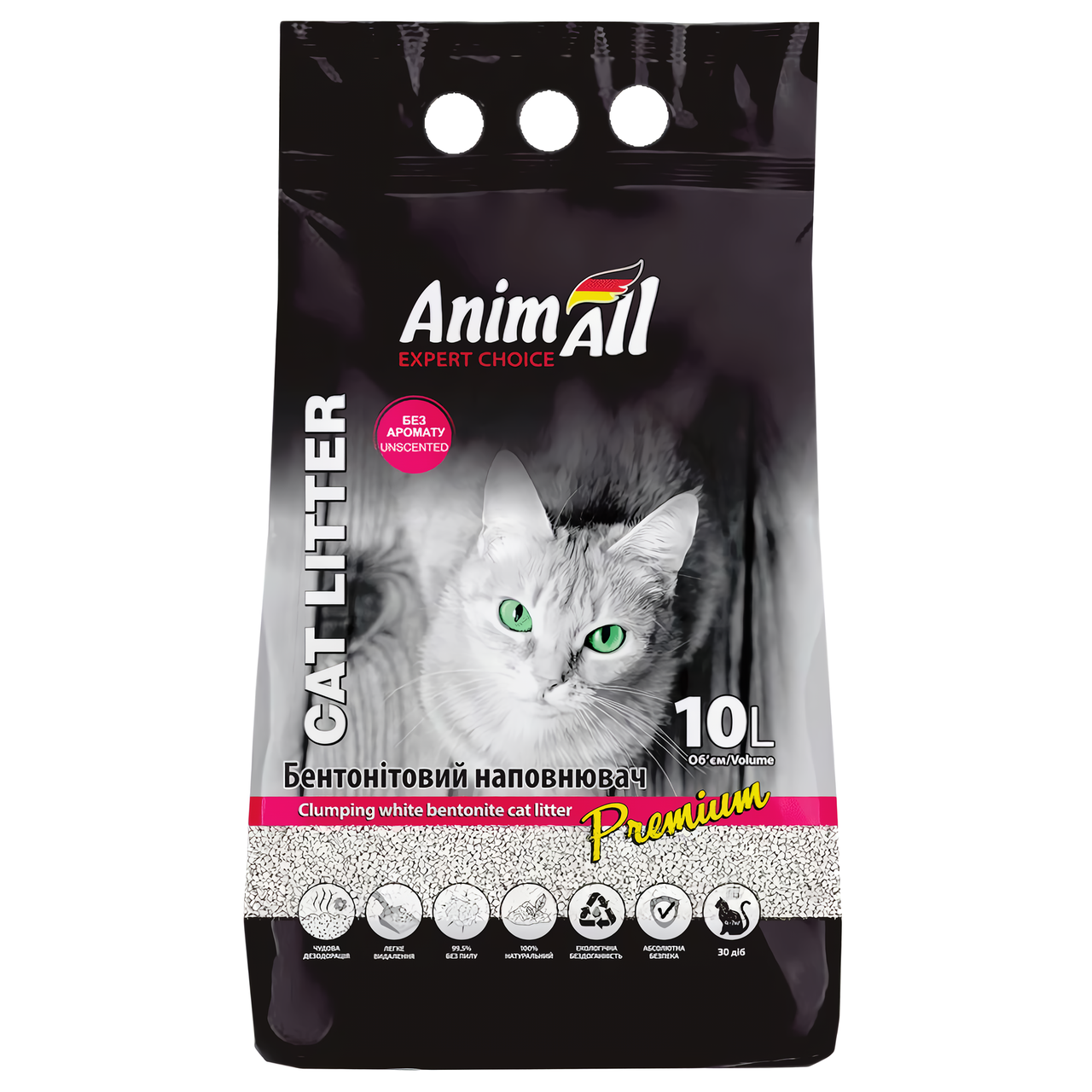 Наповнювач AnimAll бентонітовий білий без аромату, 10 л