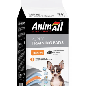 Пелюшки AnimAll Puppy Training Pads для собак і цуценят з активованим вугіллям 60 х 60 см, 50 шт