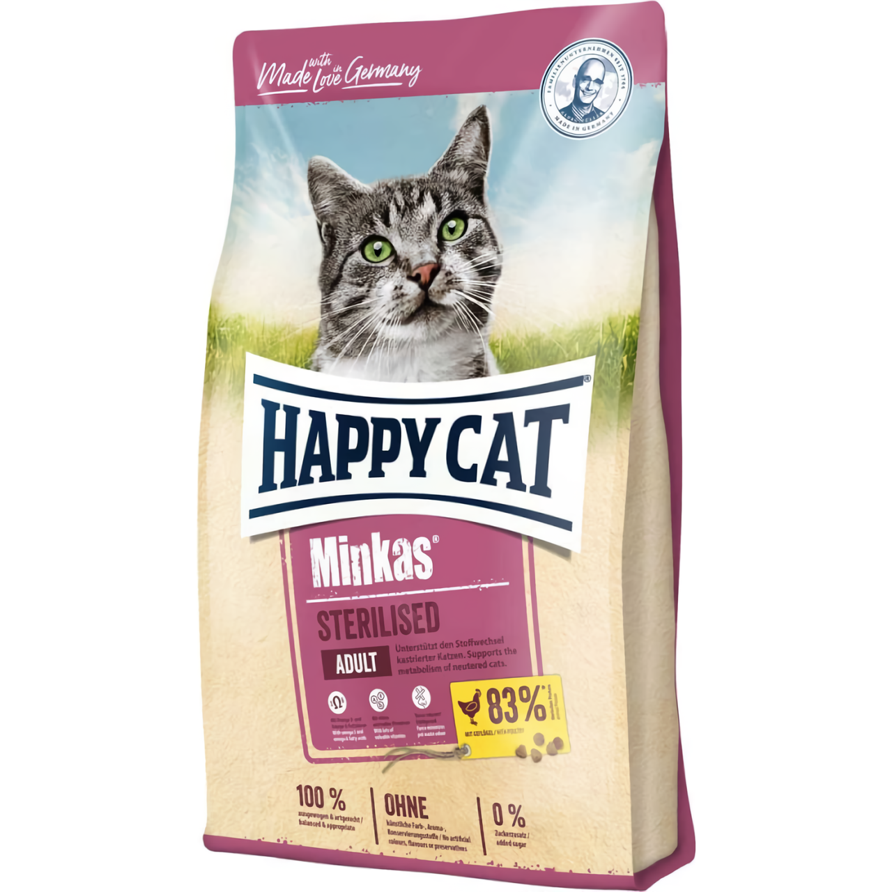 Сухий корм Happy Cat Minkas Sterilised для стерилізованих кішок з птицею, 1.5 кг