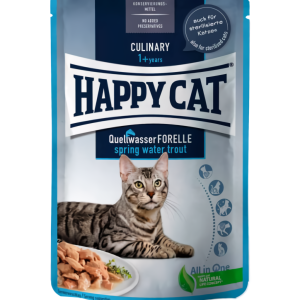 Вологий корм Happy Cat MIS Q-Forelle Pouch з фореллю для котів (шматочки в соусі) пауч, 85 г
