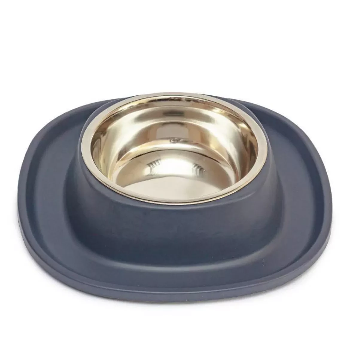 Миска металева Soft Touch з м'яким ковриком для собак та котів, розмір 28 x 28 x 5.5 см