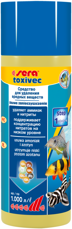 Sera токсивек (sera toxivec) Перша допомога в акваріумах (250 мл на 1000 л води)