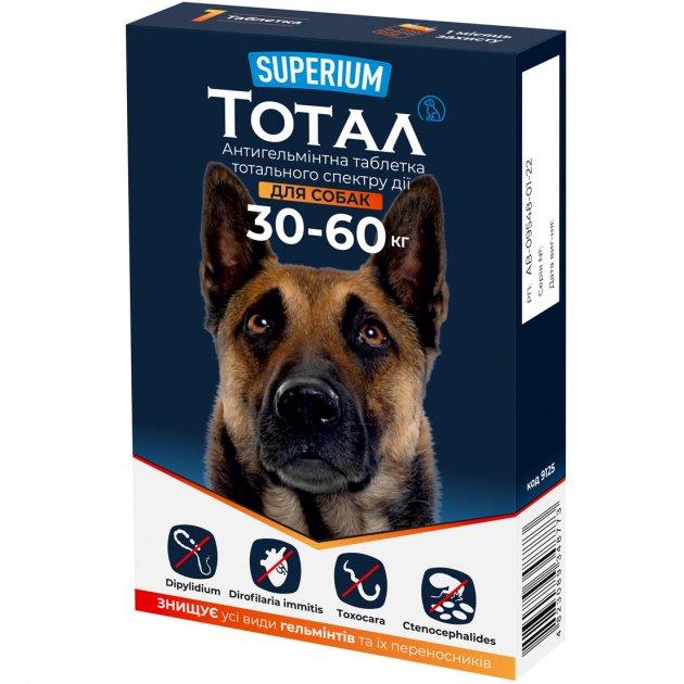 Антигельмінтна таблетка Superium Тотал тотального спектру дії для собак 30 - 60 кг (1 таблетка)