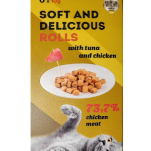 Рулетики Soft and Delicious (Софт і Делішес) ласощі для кішок зі смаком курки та тунця, 6 х 10 г