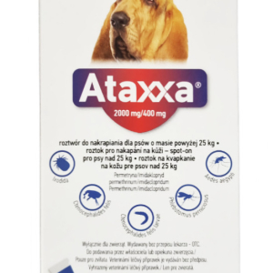 Атакса (Ataxxa) краплі для собак від 25 до 40 кг проти бліх, кліщів, вошей, волосоїдів (4,0 мл 1 піпетка) KRKA