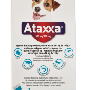 Атакса (Ataxxa) краплі для собак від 4 до 10 кг проти бліх, кліщів, вошей, волосоїдів (1,0 мл 1 піпетка) KRKA