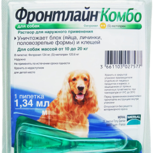 Frontline Combo (Фронтлайн Комбо) Спот-он краплі від бліх і кліщів для собак 10 - 20 кг
