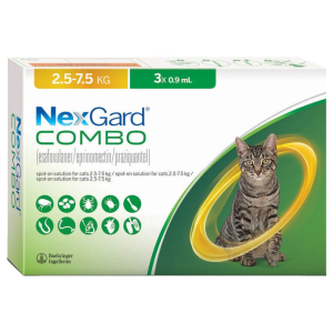NexGard Combo (НексГард Комбо) Краплі від бліх кліщів і гельмінтів для кішок 2.5 - 7.5 кг (L) №3 піпетки 0.9 мл