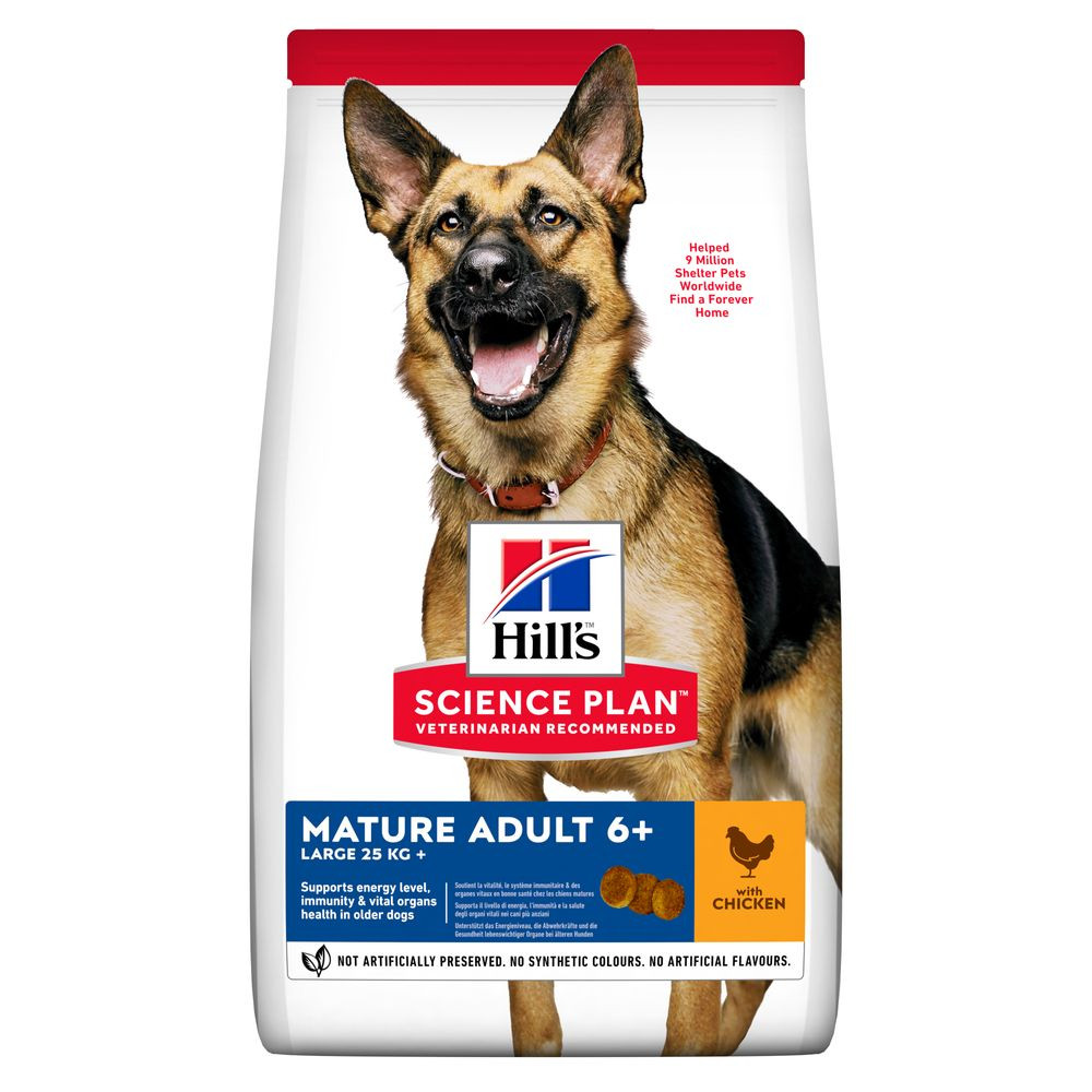 Корм для великих порід собак Хіллс Hills SP Mature Adult 6+ 14 кг сухий корм з куркою для старіючих собак