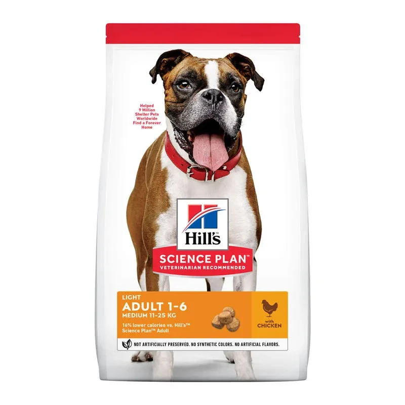Сухий корм для малоактивних собак Хіллс Hills SP Light Adult Medium середніх порід з куркою 14 кг