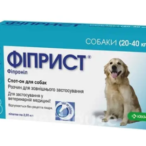 Фіприст Спот-он краплі від бліх, кліщів та власоїдів, для собак 20-40 кг упаковка №3 піпетки по 2.68 мл KRKA