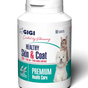 Вітаміни GIGI HEALTHY Skin & Coat для лікування дерматитів і покращення стану шерсті котів та собак №90 таблеток