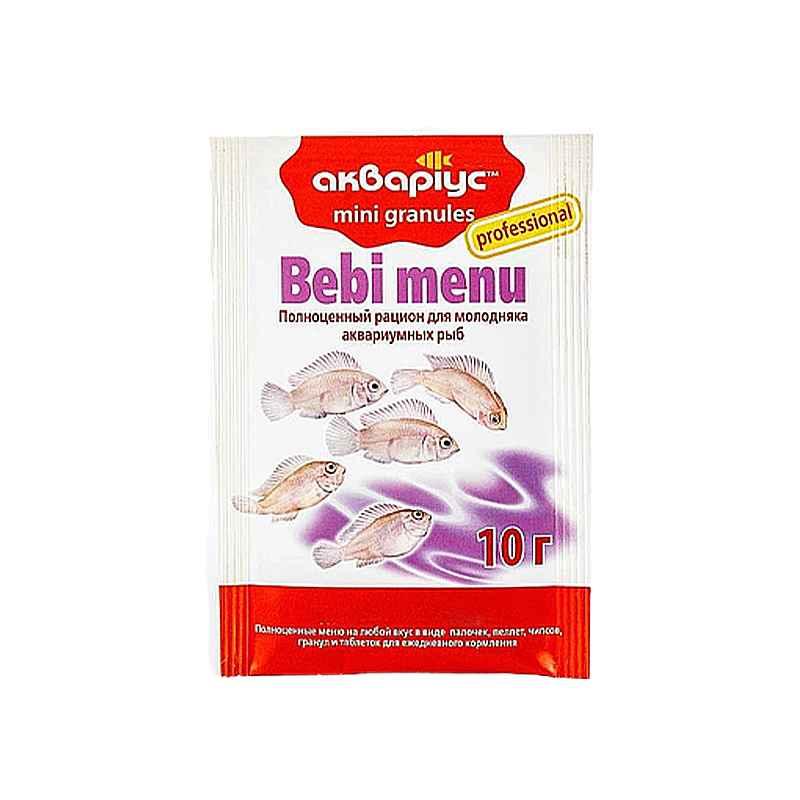 Корм для риб Bebi Menu (Бебі Меню) міні гранули 10 г, Акваріус