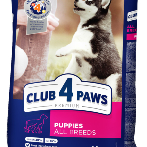 Повнораціонний сухий корм Club 4 Paws (Клуб 4 Лапи) Преміум для цуценят з високим вмістом курки, 14 кг