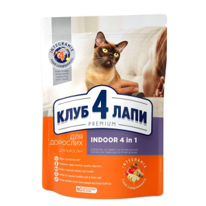 Повнораціонний сухий корм для кішок CLUB 4 PAWS (Клуб 4 Лапи) Преміум для кішок, що живуть в приміщенні 4в1 (ягня), 5 кг