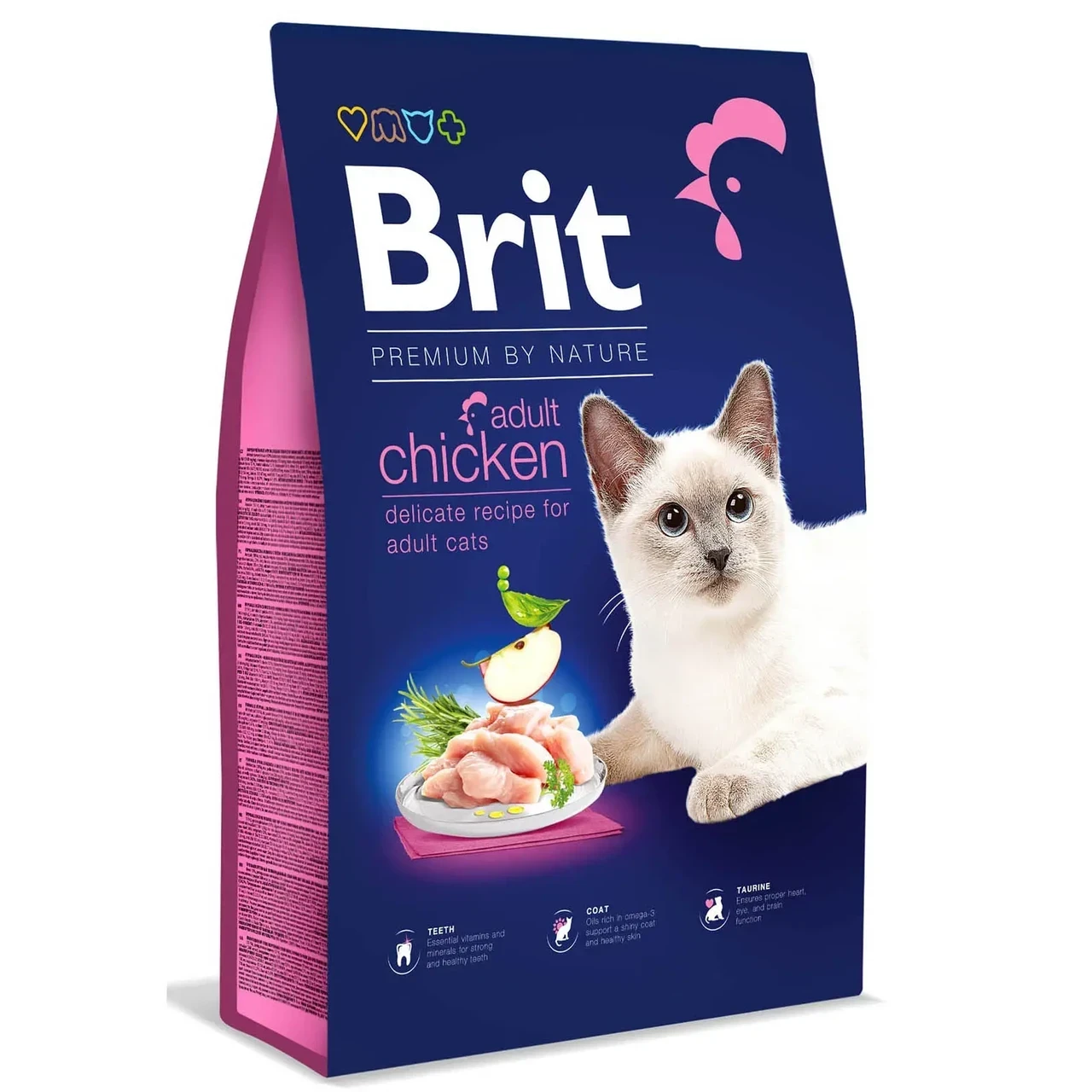 Сухий корм Бріт Brit Premium by Nature Cat Adult Chicken з куркою для котів, 1.5 кг