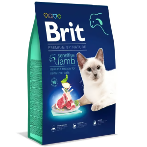 Сухий корм Бріт Brit Premium by Nature Cat Sensitive з ягням для котів із чутливим травленням, 8 кг