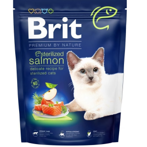 Сухий корм Бріт Brit Premium by Nature Cat  Sterilized Salmon з лососем для стерилізованих котів, 800 г