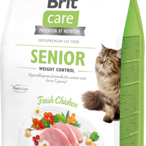 Сухий корм для літніх котів з надмірною вагою Бріт Brit Care Cat GF Senior Weight Control з куркою, 2 кг