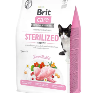 Сухий корм для стерилізованих котів Бріт Brit Care Cat GF Sterilized Sensitive з чутливим травленням, 7 кг