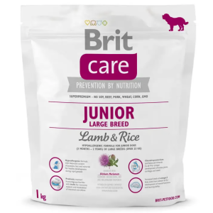 Сухий корм для цуценят і молодих собак великих порід Бріт Brit Care Junior Large Breed Lamb&Rice, 1 кг