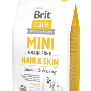 Сухий корм для дорослих собак маленьких порід Бріт Brit Care Mini Grain Free Hair&Skin 2 кг