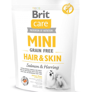 Сухий корм для дорослих собак маленьких порід Бріт Brit Care Mini Grain Free Hair & Skin 400 г