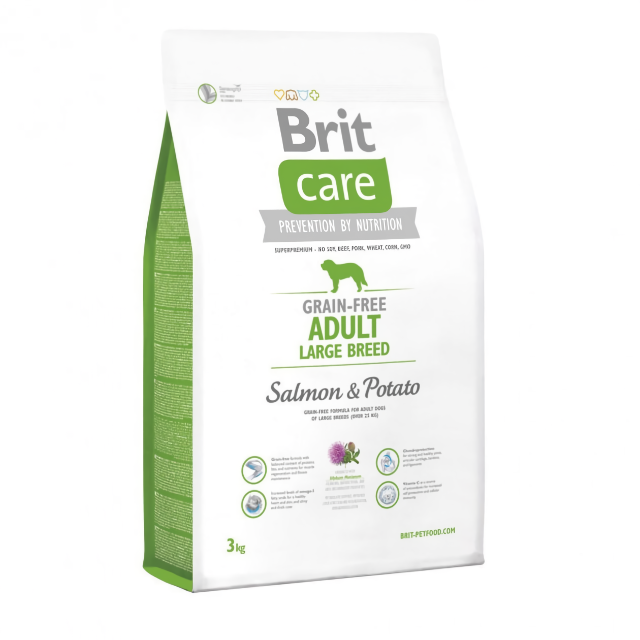 Сухий корм для собак вагою від 25 кг Бріт Brit Care GF Adult Large Breed Salmon & Potato 3 кг