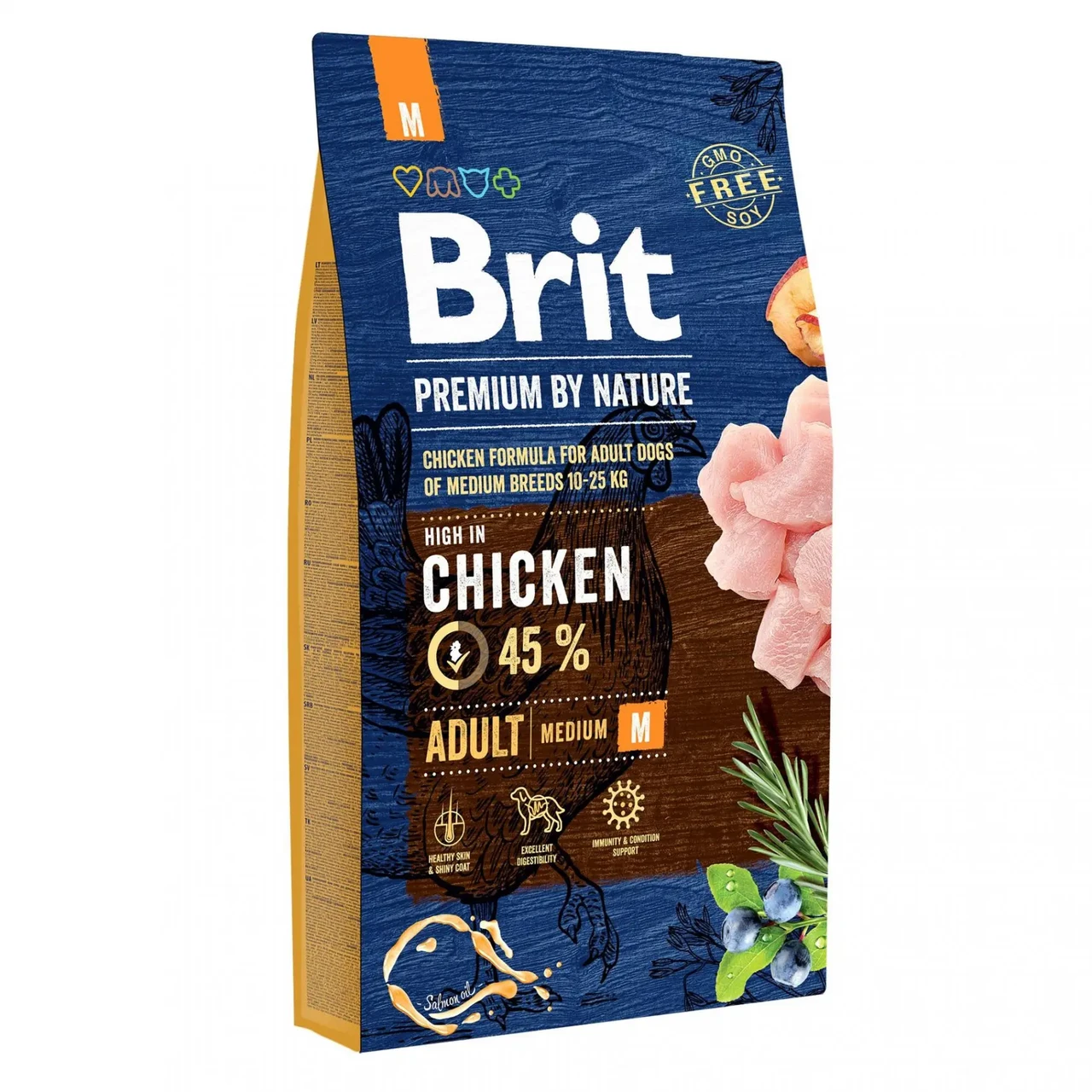 Сухий корм Бріт Brit Premium Adult M для дорослих собак середніх порід (від 10 до 25 кг), 8 кг