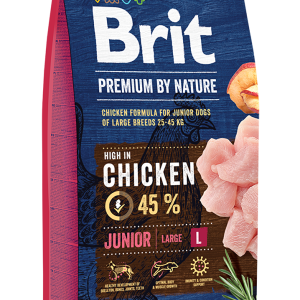 Сухий корм Бріт Brit Premium Junior L для цуценят і молодих собак великих порід віком від 3 до 24 місяців, 15 кг