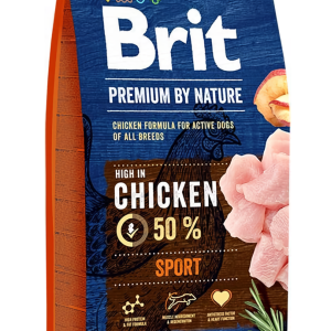 Сухий корм Бріт Brit Premium Sport для дорослих собак усіх порід із підвищеною потребою в енергії, 15 кг