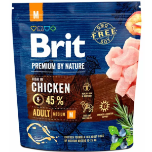 Сухий корм Бріт Brit Premium Adult M для дорослих собак середніх порід (від 10 до 25 кг), 1 кг