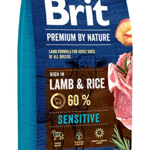Сухий корм Бріт Brit Premium Sensitive Lamb з ягням для дорослих собак із чутливим травленням, 15 кг