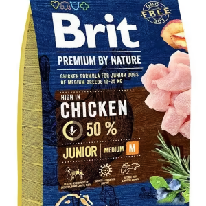 Сухий корм Бріт Brit Premium Junior М для цуценят і молодих собак великих порід від 2 до 12 місяців, 3 кг
