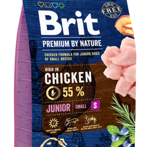 Сухий корм Бріт Brit Premium Junior S для цуценят і молодих собак великих порід від 1 до 12 місяців, 3 кг.