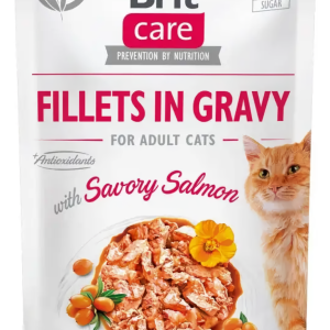Вологий корм для котів Бріт Brit Care Cat pouch 85 г (пікантний лосось у соусі)