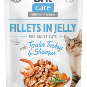Вологий корм для котів Бріт Brit Care Cat pouch 85 г (індичка з креветками в желе)