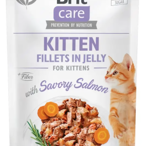 Вологий корм для котів Бріт Brit Care Cat pouch для кошенят 85 г (пікантний лосось у желе)